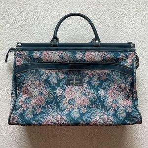 Vintage 80s Atlantic Floral Tapestry Travel Bag